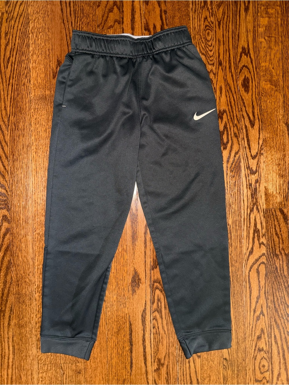Nike Black Youth Athletic Joggers with White Swoosh